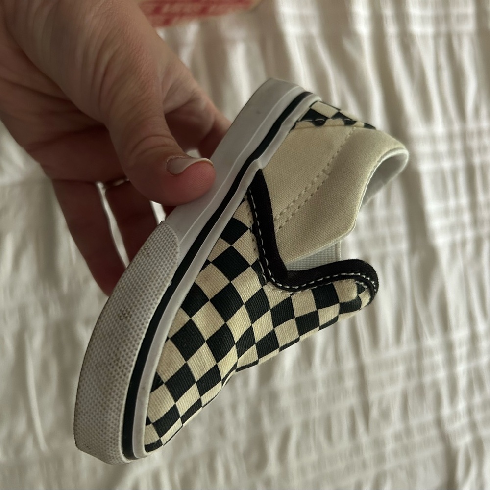 Toddler checkered Vans worn once